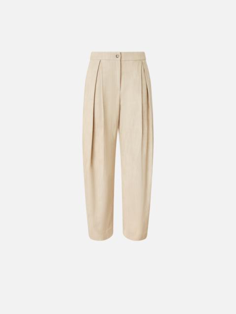 PINKO WIDE TROUSERS WITH CANVAS PLEATS