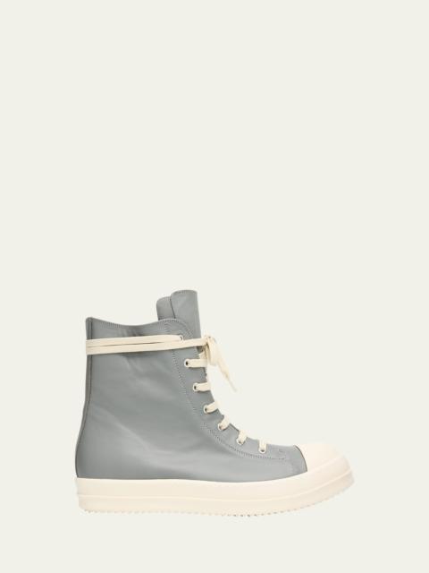 Rick Owens Men's Calf Leather Cap Toe High-Top Sneakers