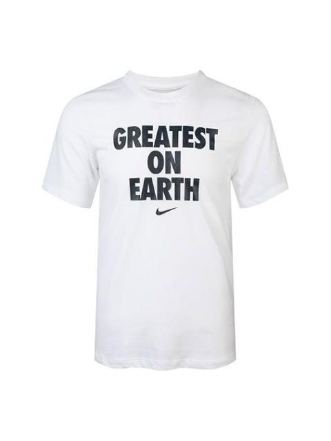 Nike Nike Dri-FIT Greatest On Earth Basketball Sports Short Sleeve White CV1041-100