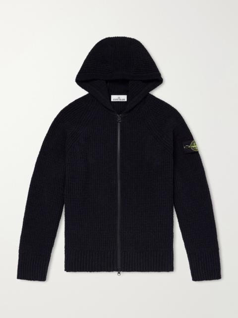 Stone Island Ribbed Cotton-Blend Bouclé Zip-Up Hoodie