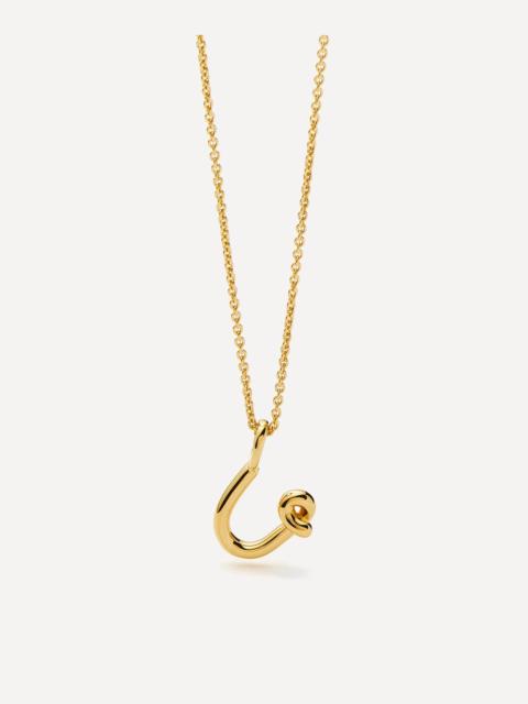 MISSOMA 18ct Gold-Plated Vermeil Silver Curly Molten Mini U Initial Pendant Necklace
