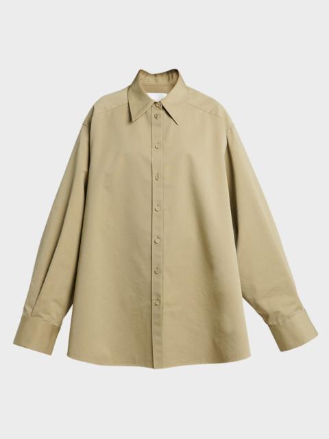 Jil Sander Cotton Slit-Sleeve Button-Front Shirt