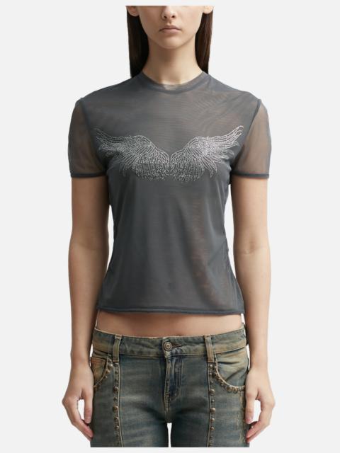 Blumarine TULLE WING FRONT TOP