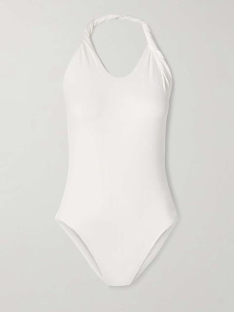 TOVE Enya twisted stretch-jersey halterneck bodysuit Ivory