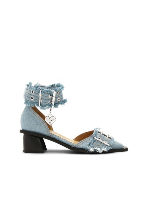 GANNI 50mm Denim Feminine pumps
