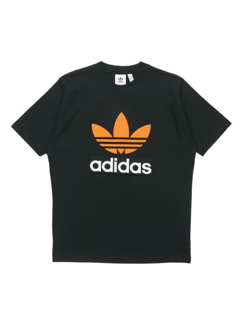 adidas adidas originals Logo Round Neck Short Sleeve Tee For Men Black H09347