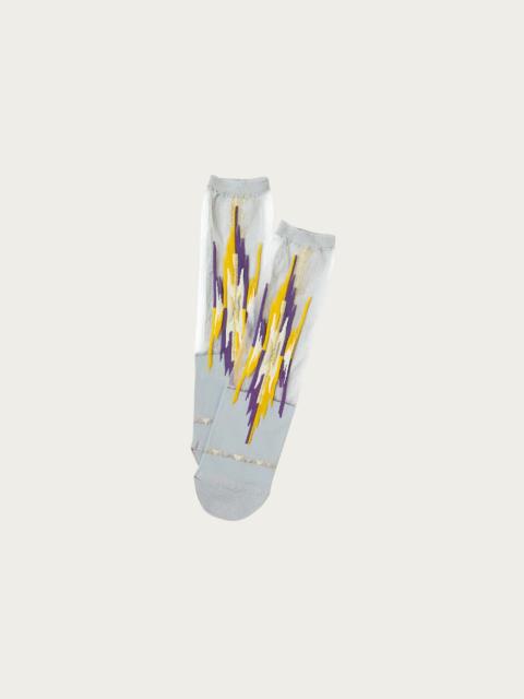 Kapital 200 Yarns ORTEGA See-Through Socks - Grey/Purple