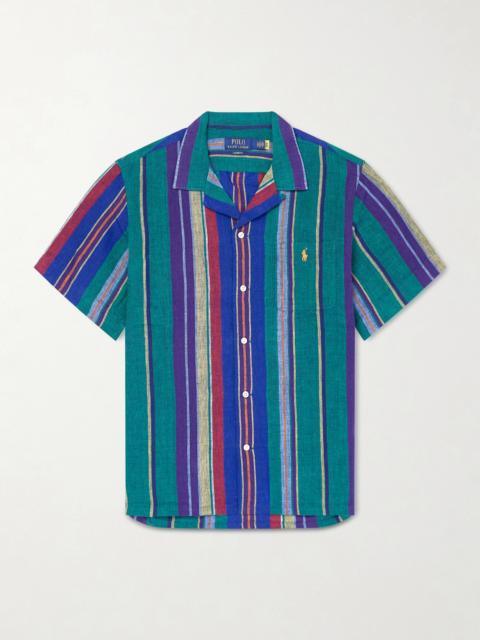 Polo Ralph Lauren Camp-Collar Striped Linen Shirt