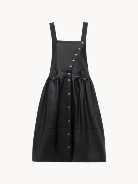 Chloé APRON MIDI DRESS IN LEATHER