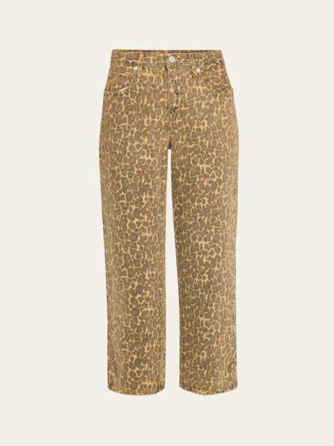 AMO Billie Cropped Leopard Jeans