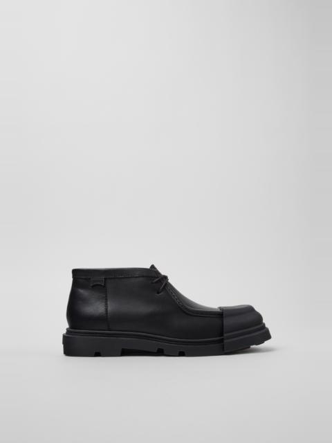 CAMPER Junction Black Leather Ankle Boots for Women.
