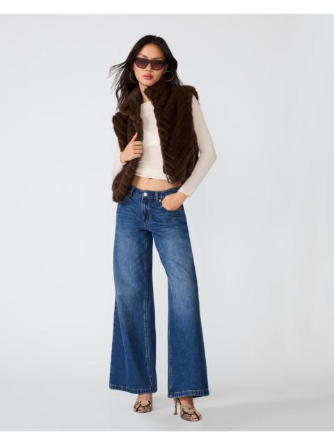 STEVE MADDEN LUXIE VEST DARK ESPRESSO