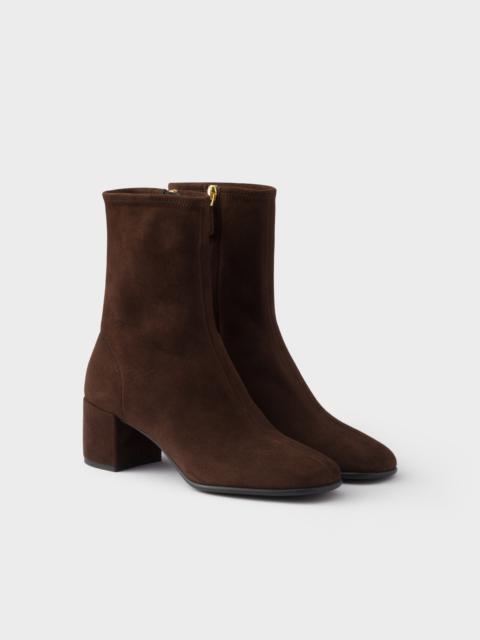 Prada Stretch suede booties boots