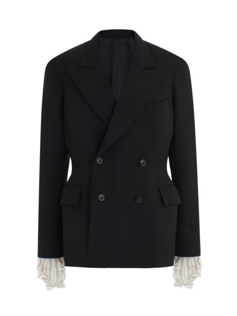 Maison Margiela Double-Breasted Wool Blazer black