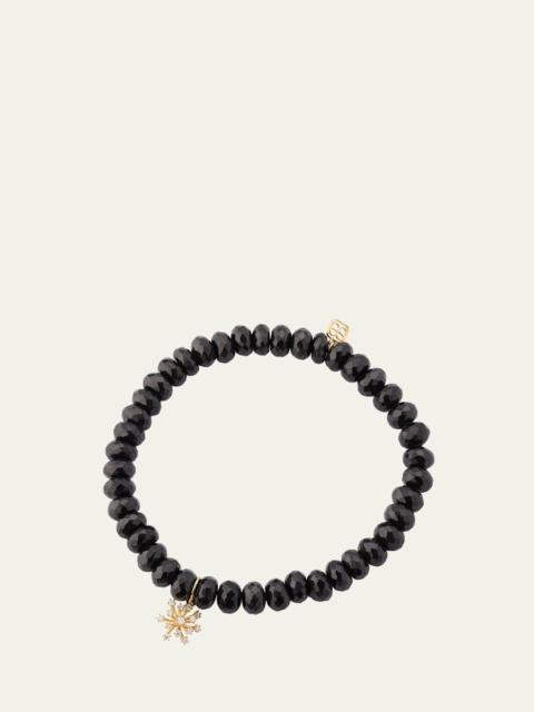 SYDNEY EVAN 14K Gold & Diamond Small Burst Flower on Spinel Beads Bracelet