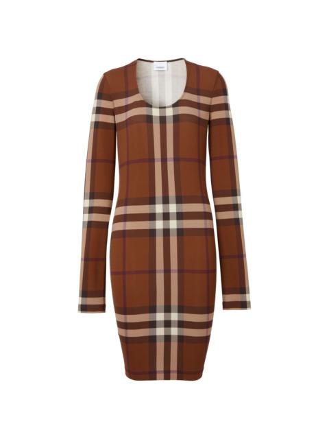 Burberry Exaggerated-Check jersey dress