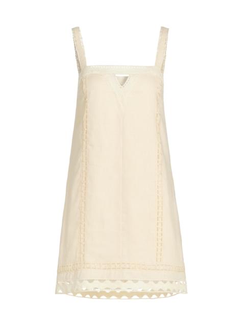 SIMKHAI Women's Jasmine Linen Lace Minidress - Sand