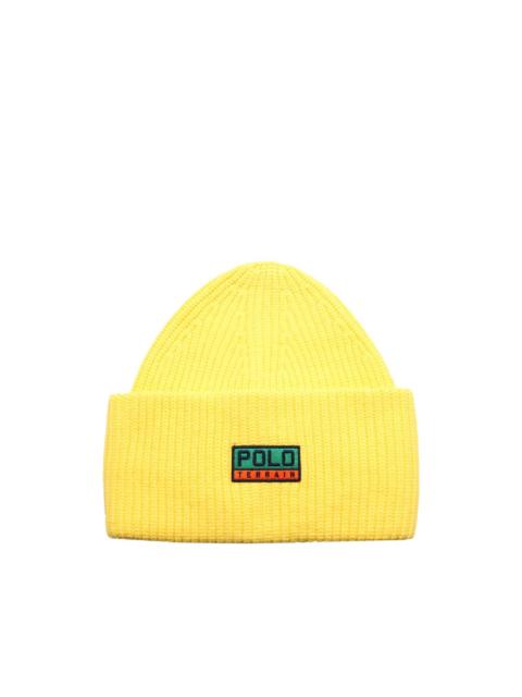 Polo Ralph Lauren logo-patch beanie hat