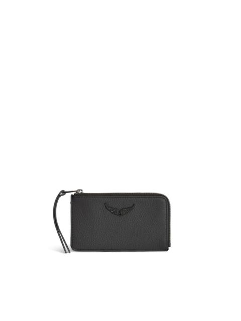 Zadig & Voltaire Wings-plaque leather cardholder