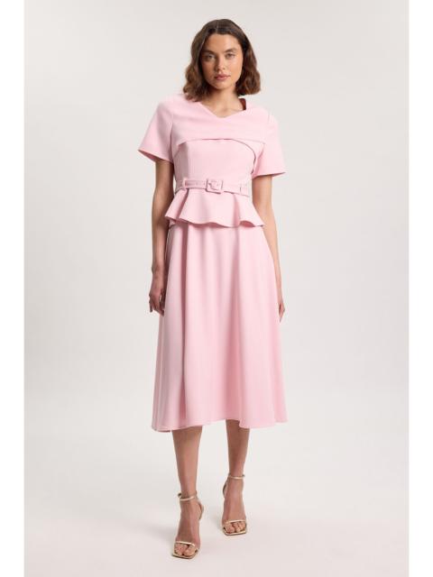 KAREN MILLEN Structured Tailored Belted Midi Dress