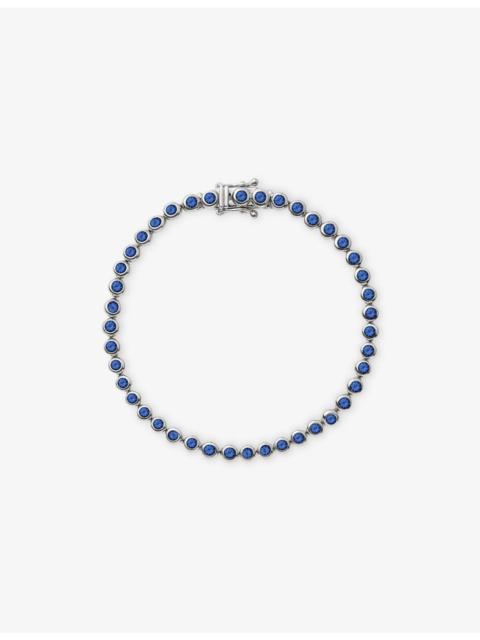 MISSOMA Tennis Round Silver-Plated Brass and Blue Sapphire Bracelet