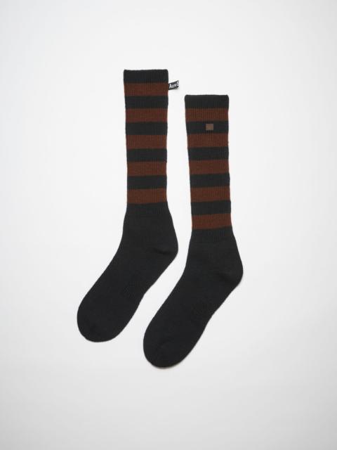 Acne Studios Striped wool socks - Black/brown