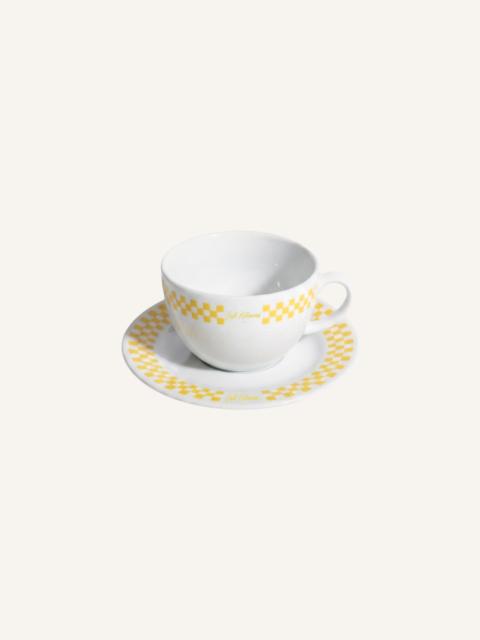 Maison Kitsuné CHECKERBOARD PORCELAIN COFFEE CUP AND SAUCER
