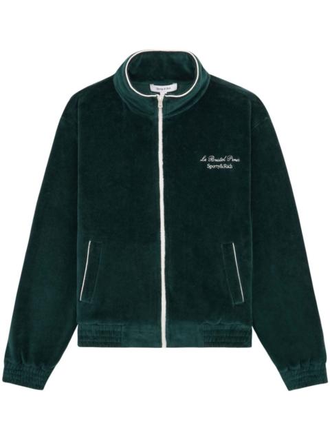 Sporty & Rich Faubourg cotton velour track jacket