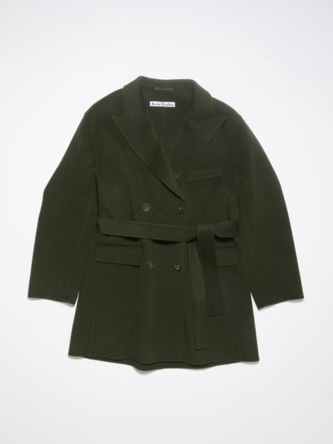 Double-breasted belted jacket - Forest green
