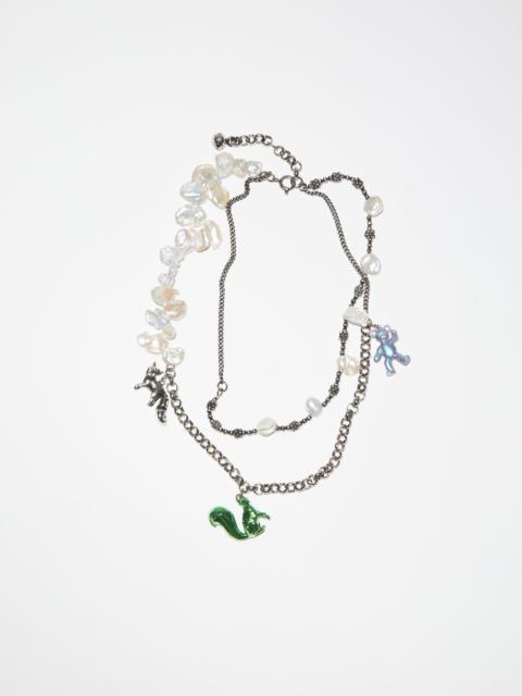 Acne Studios Multi charm necklace - Antique Silver