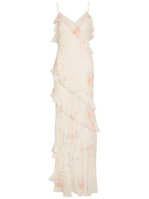 LoveShackFancy Loveshackfancy Rialto Floral-print Chiffon Maxi Slip Dress