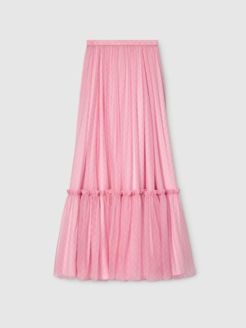 GUCCI Printed silk chiffon long skirt