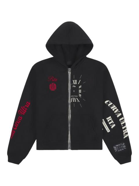 RTA Riko Half Zip Up Hoodie "Vintage Black Combo" MCVUK1455 T2405VTBCB