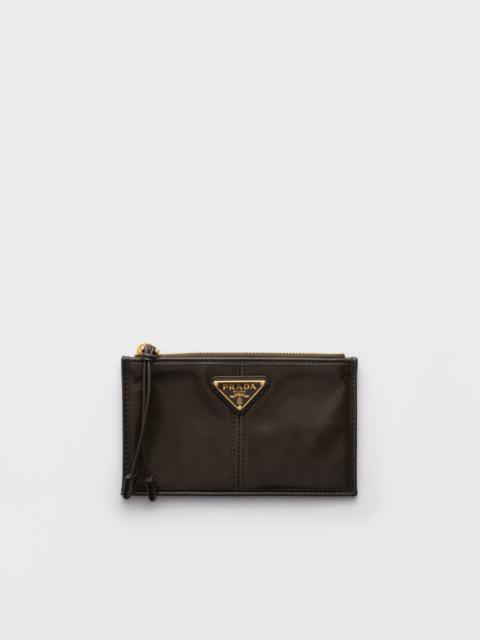 Prada Leather card holder with zipper