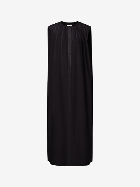Loulou de Saison Loulou De Saison Cora Midi Cotton Silk Voile Dress - Black