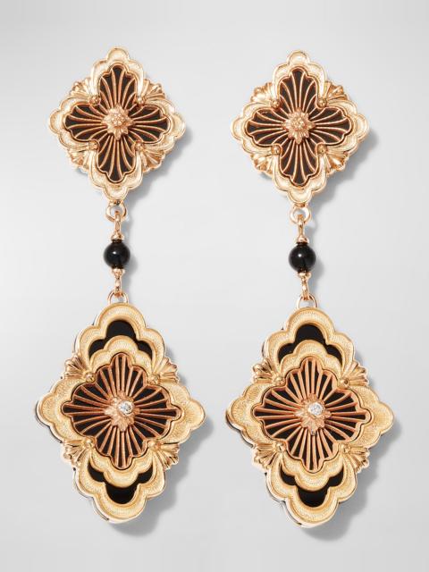 Buccellati Opera Tulle 18K Gold Onyx Diamond Earrings