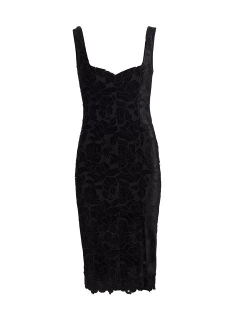 GENERATION LOVE Women's Glinda Velvet Lace Knee-Length Dress - Black