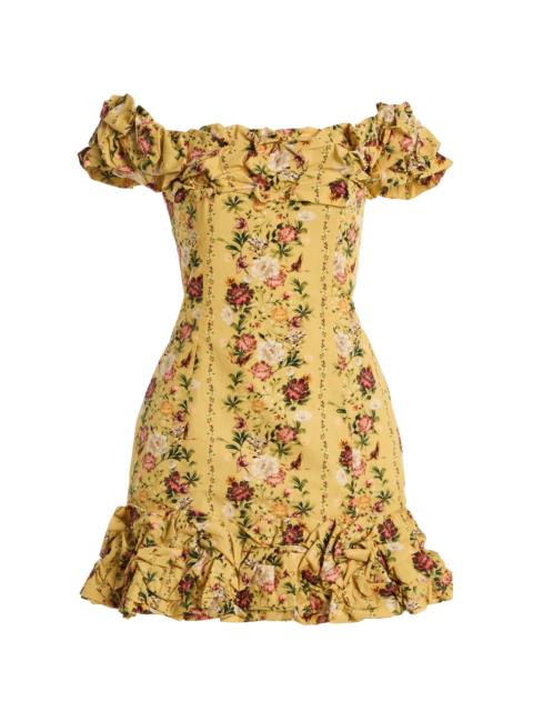 Agua by Agua Bendita Exclusive Jardin Ots Cotton Poplin Mini Dress yellow