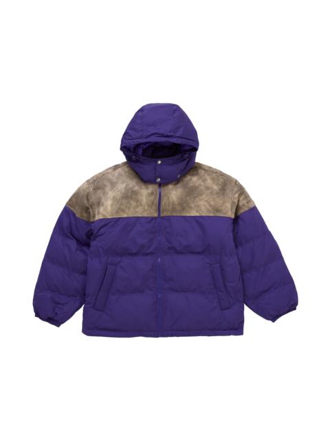 Supreme Supreme Leather Yoke Puffer Jacket Purple