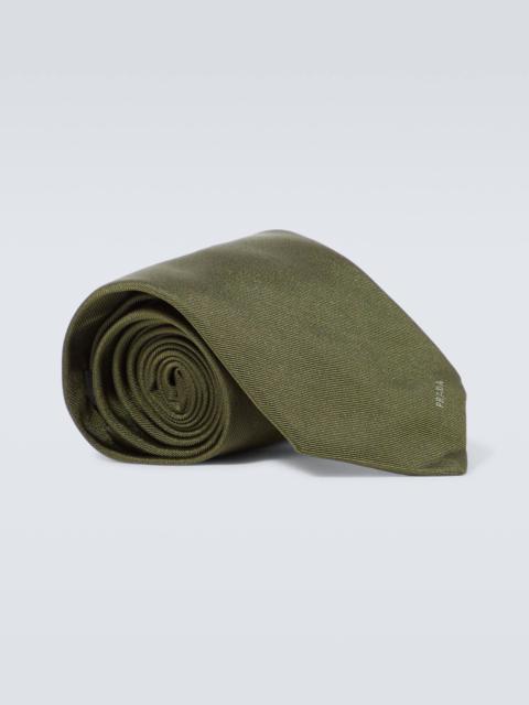 Prada Logo silk tie