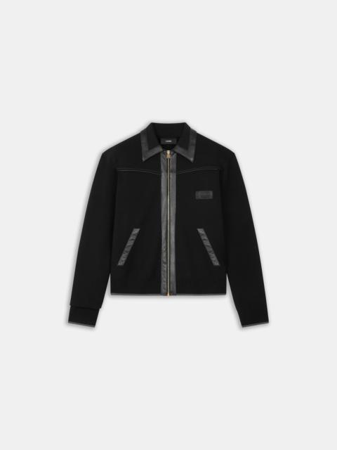 AMIRI LEATHER TRIM ZIPPED BLOUSON