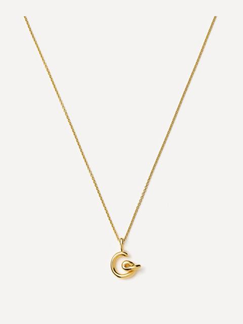 MISSOMA 18ct Gold-Plated Vermeil Silver Curly Molten Mini G Initial Pendant Necklace