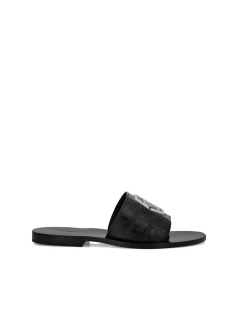 PHILIPP PLEIN logo-plaque leather sandals