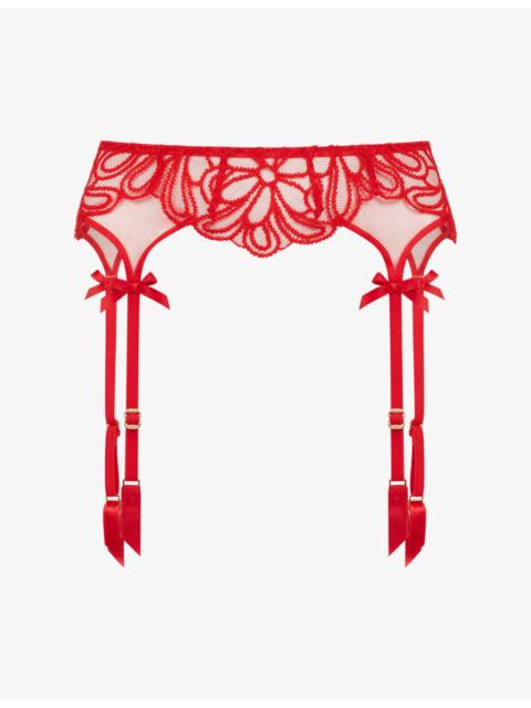 Agent Provocateur Nelle Embroidered Tulle Suspender