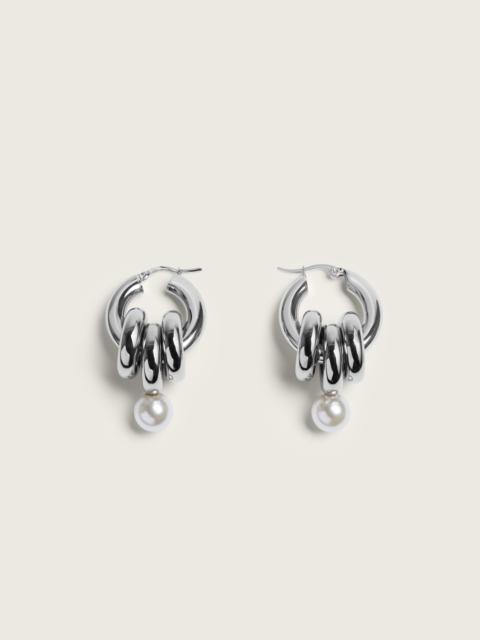 Simone Rocha Stacked Link Pearl Hoop Earrings