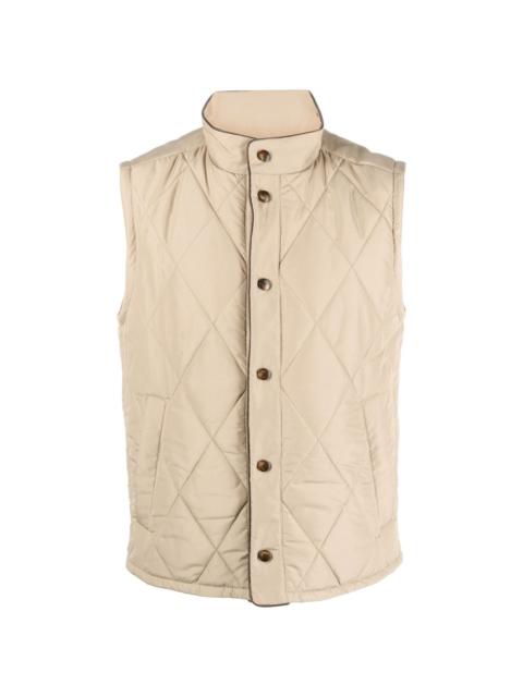 quilted press-stud gilet