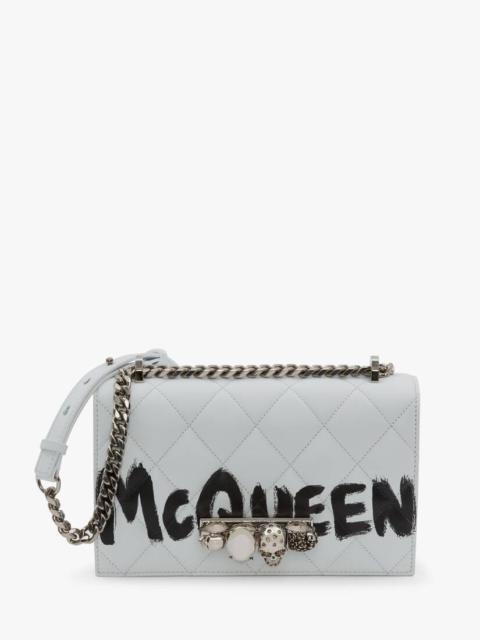 Alexander McQueen Jewelled Satchel in Ivory/black