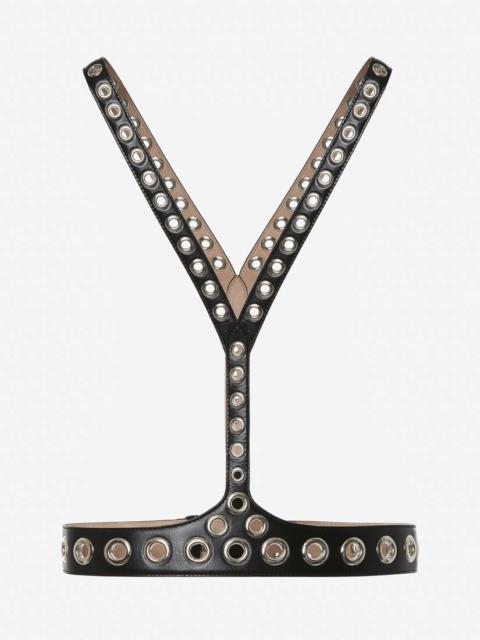 Alexander McQueen Women's Eyelet Leather Harness in Black