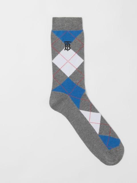 Burberry Argyle Intarsia Cotton Cashmere Blend Socks