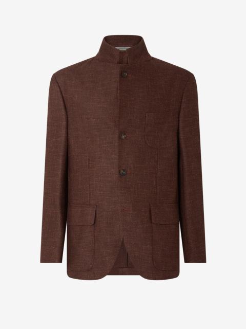 CORNELIANI Brown wool, cashmere and silk twill jacket